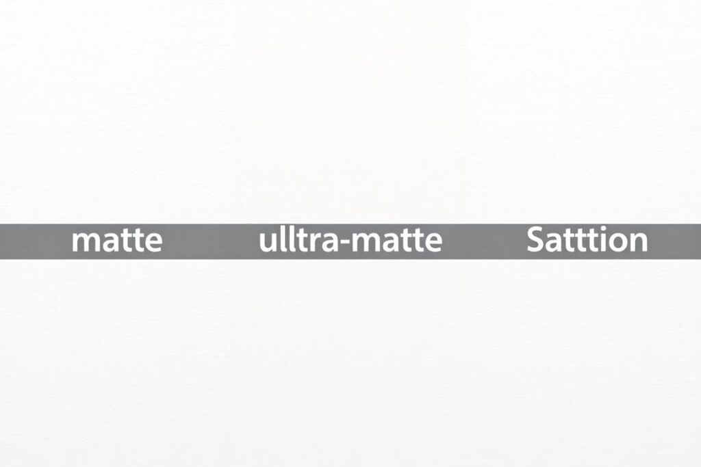 Porównanie różnych wykończeń farb Flugger: mat, ultramat i satyna Porównanie różnych wykończeń farb Flugger: mat, ultramat i satyna