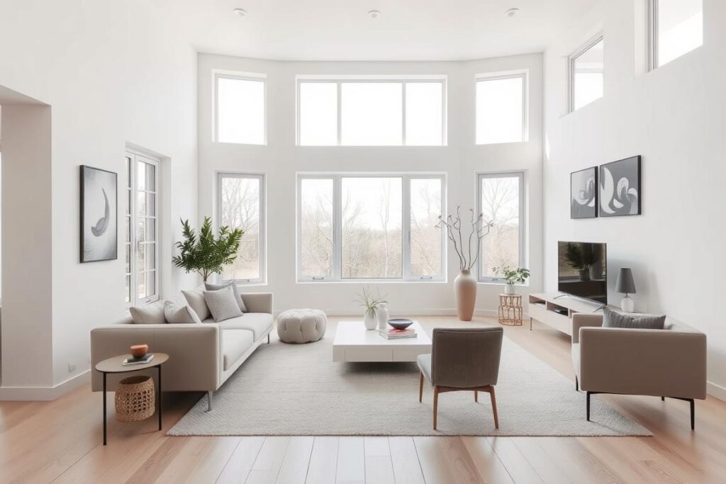 Salon pomalowany farbą Flugger w kolorze Off White IN 700 Salon pomalowany farbą Flugger w kolorze Off White IN 700