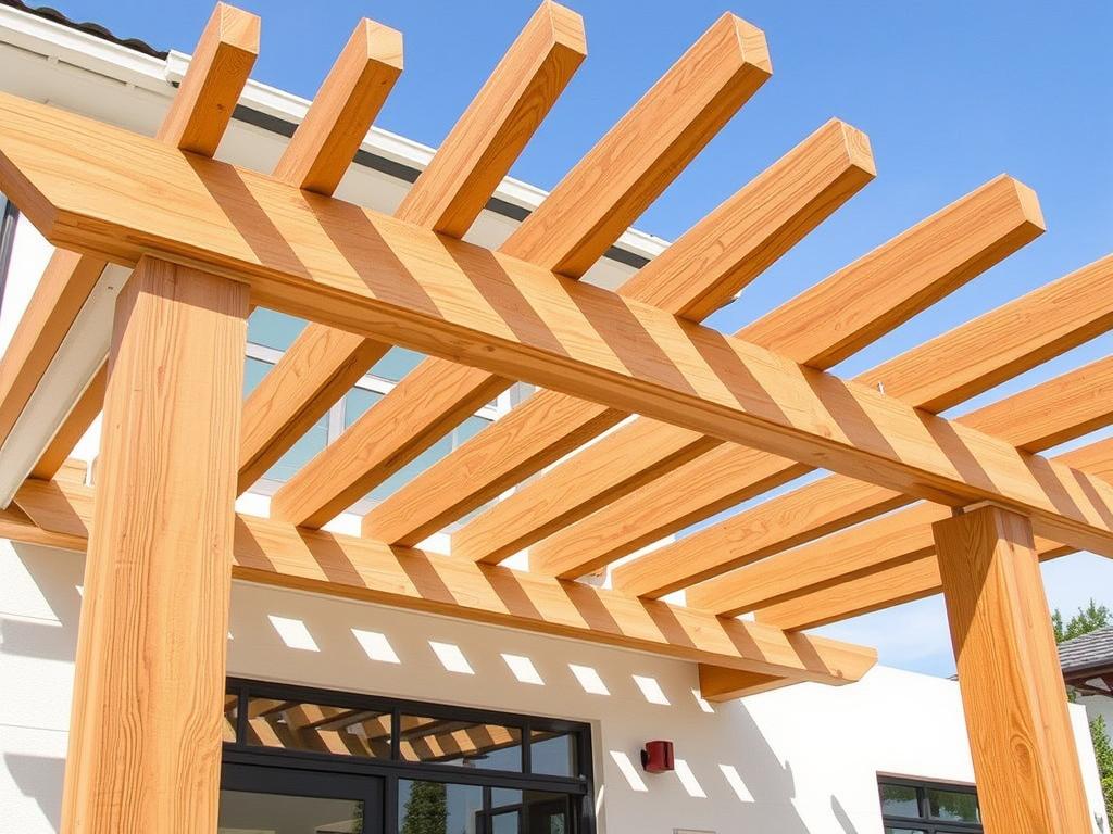 Pergola tarasowa drewniana w stylu nowoczesnym