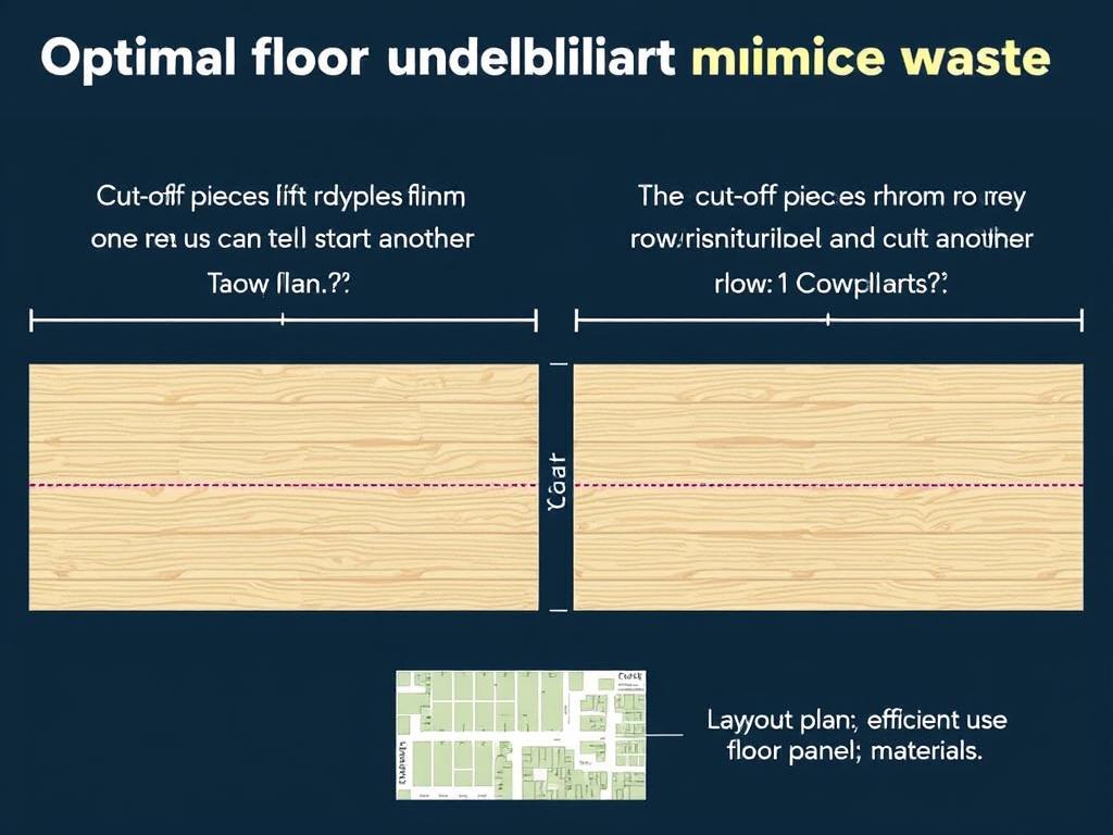 Schemat optymalnego wykorzystania paneli podłogowych z minimalizacją odpadów