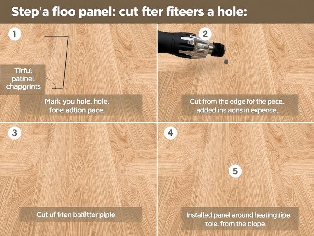 Technika wycinania otworów w panelach podłogowych na rury