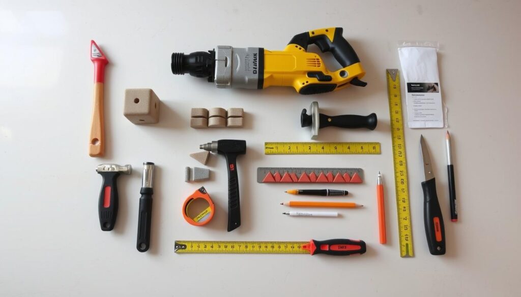 Zestaw narzędzi potrzebnych do układania paneli podłogowych